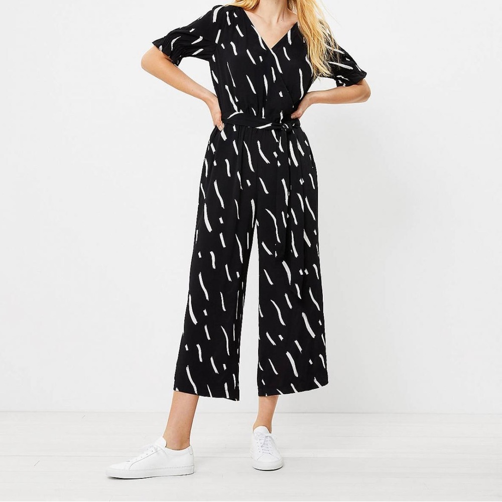 LOFT Petite Short Sleeve Jumpsuit
